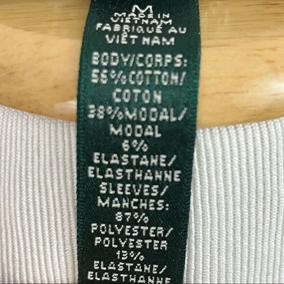 Lauren Ralph Lauren Black Dress with Perforated Suede Look Cap Sleeves M - Picture 8 of 8